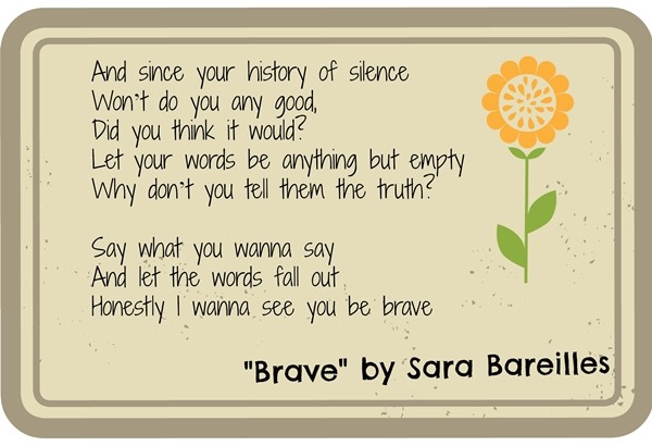 lyrics to brave sara bareilles