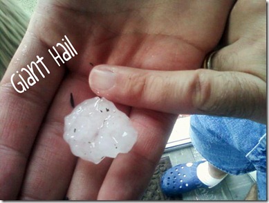 Hail on the patio