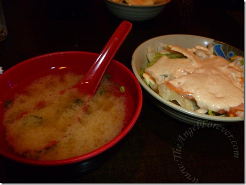 Miso soup and salad