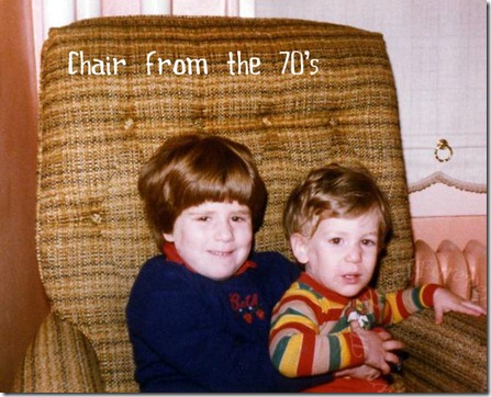 Child and chair of the 70's with little brother in 80's