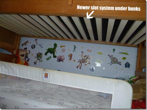 Bunk slot system for mattress support