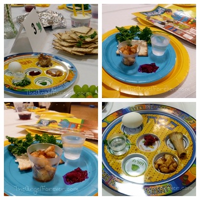 Closer view of Seder plates