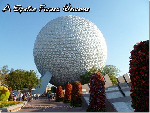 Epcot walkway in Spring