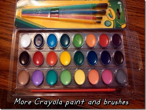 Crayola watercolors and brushes