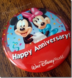 Walt Disney World Anniversary Button