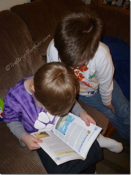 Brothers reading together Brothers reading together