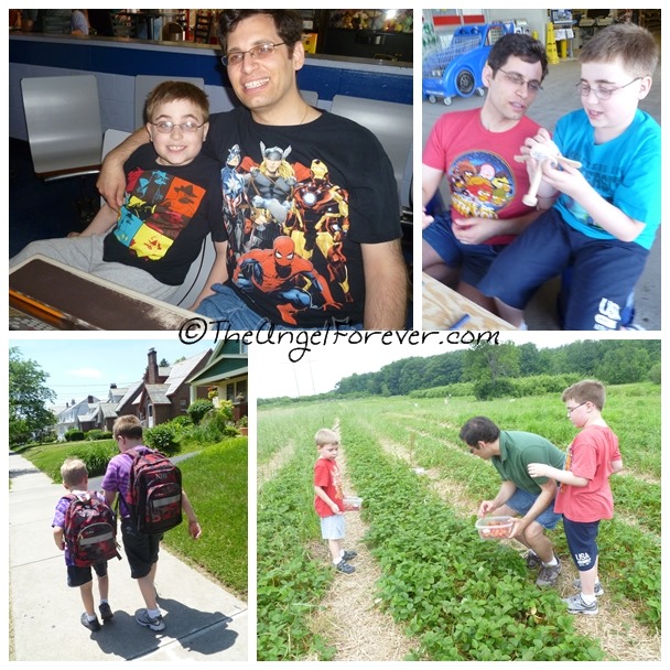 Monsters, end of school, bowling, and strawberry picking