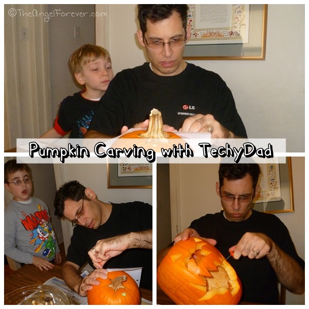 Carving the pumpkins