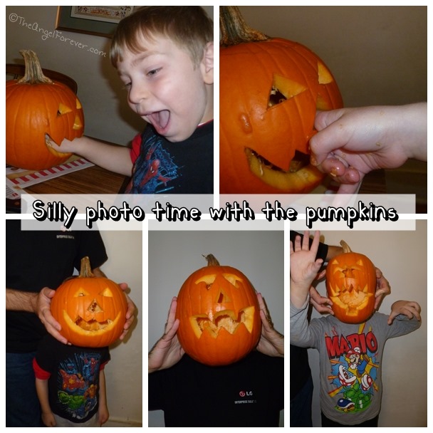 Fun while pumpkin carving