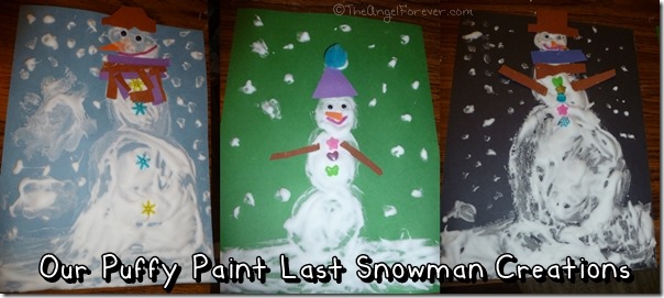 Last Snowman Puffy Paint Creations