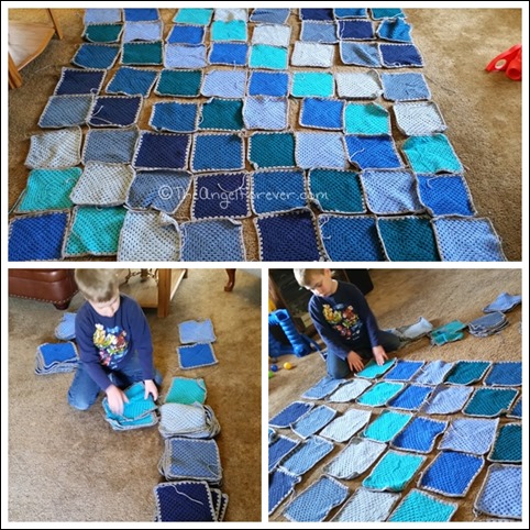 Setting up the Hues in Blues Blanket Pattern