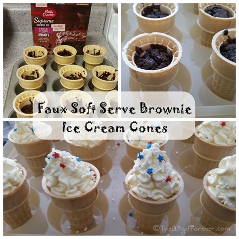 Making the Faux Soft Serve Brownie Ice Cream Cones