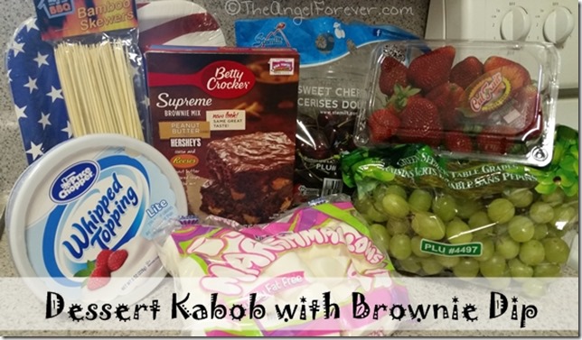 Supplies for Dessert Kabob with Brownie Dip