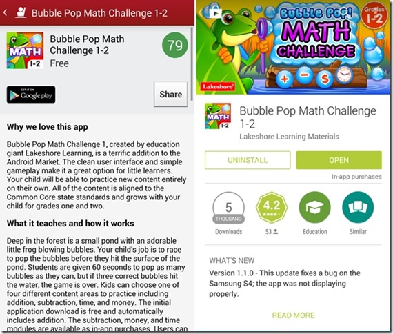 Bubble Pop Math Challenge 1-2