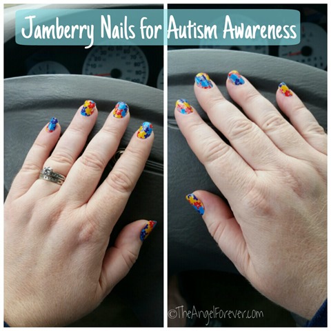 Jamberry Nail Wrap Manicure for Autism Awareness