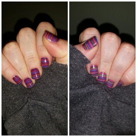 Stitched Away manicure for the winter