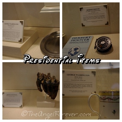 Presidential items inside The Hall of Presidents