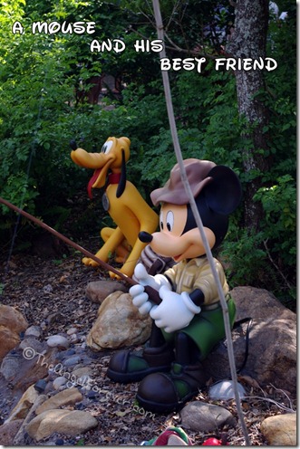 Mickey Mouse and Pluto Fishing at Animal Kingdom