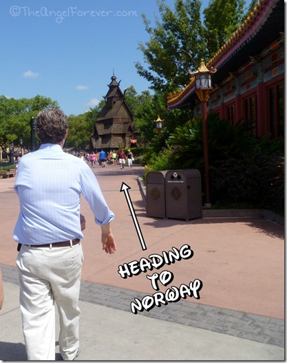 Walking to Norway in Epcot