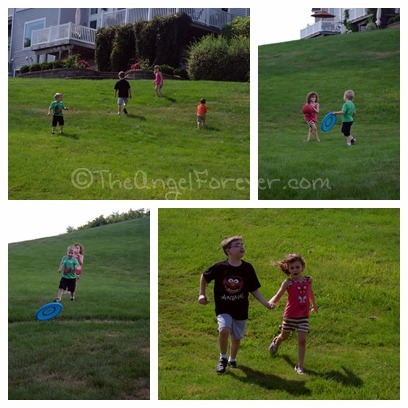 Cousins running and playing