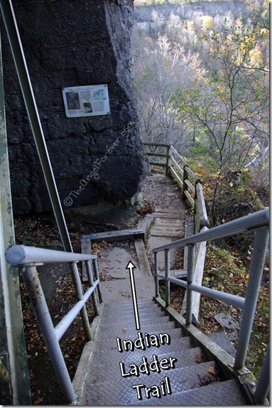 One end of the Indian Ladder Trail at Thatcher State Park