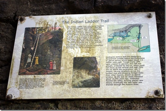 Sign for the Indian Ladder Trail in Thatcher State Park