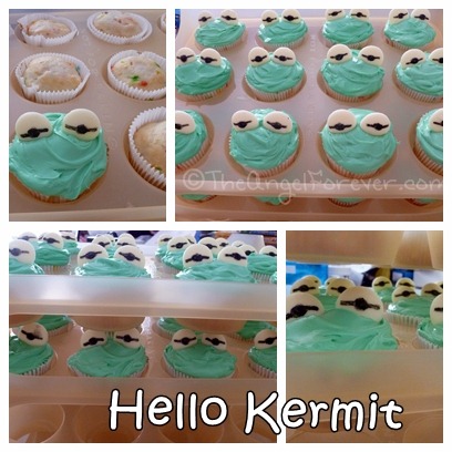 Kermit Cupcakes all done