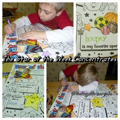 Concentrating on Star of the Week Kindergarten poster