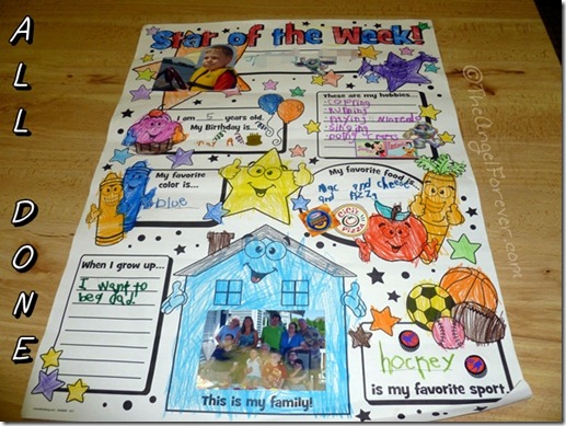 Kindergarten Star of the Week Poster