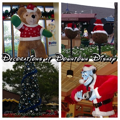 Holiday decorations at Downtown Disney