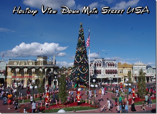 Holiday view down Main Street USA at The Magic Kingdom