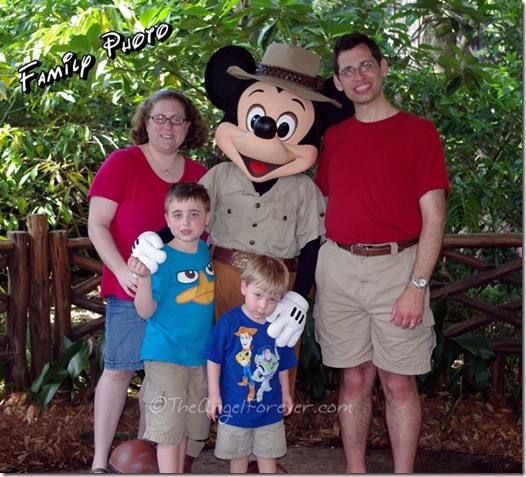 Family Photo with Mickey at Animal Kingdom