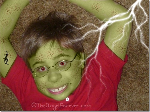 My kid as Hulk