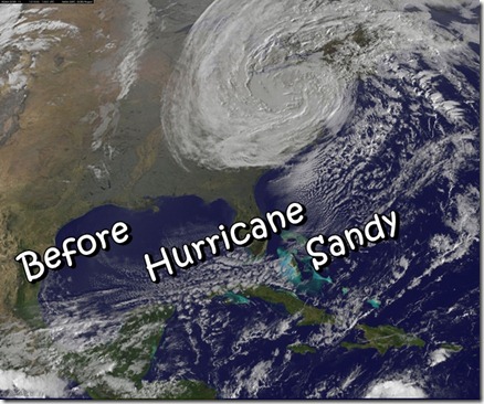 Hurricane Sandy photo via NASA