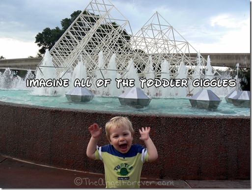 Outside the Imagination fountains at Epcot